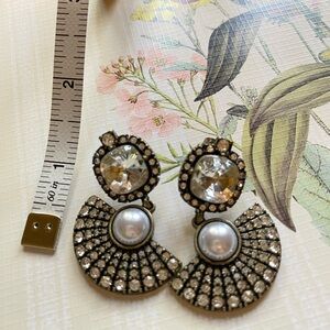 BaubleBar Crystal and Pearl Statement Earrings
